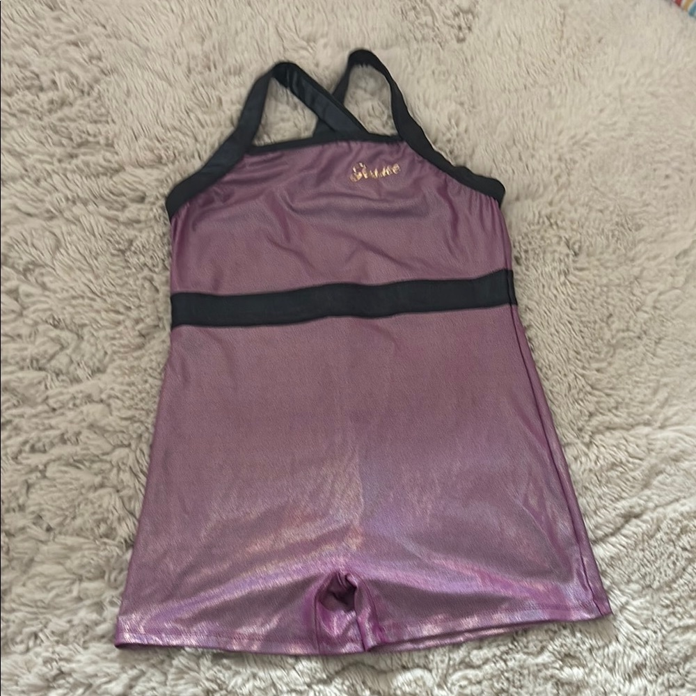 Justice Magenta and Black Gymnastics Leotard